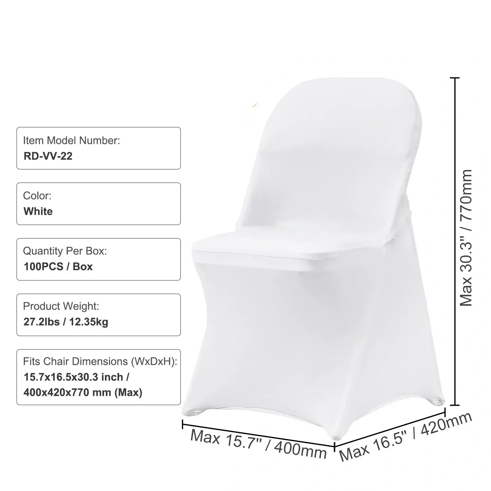 Universal Fitted Chair Cover, Removable Washable Protective Slipcovers, for Wedding, Holiday, Banquet, Party, Celebration, Dining
