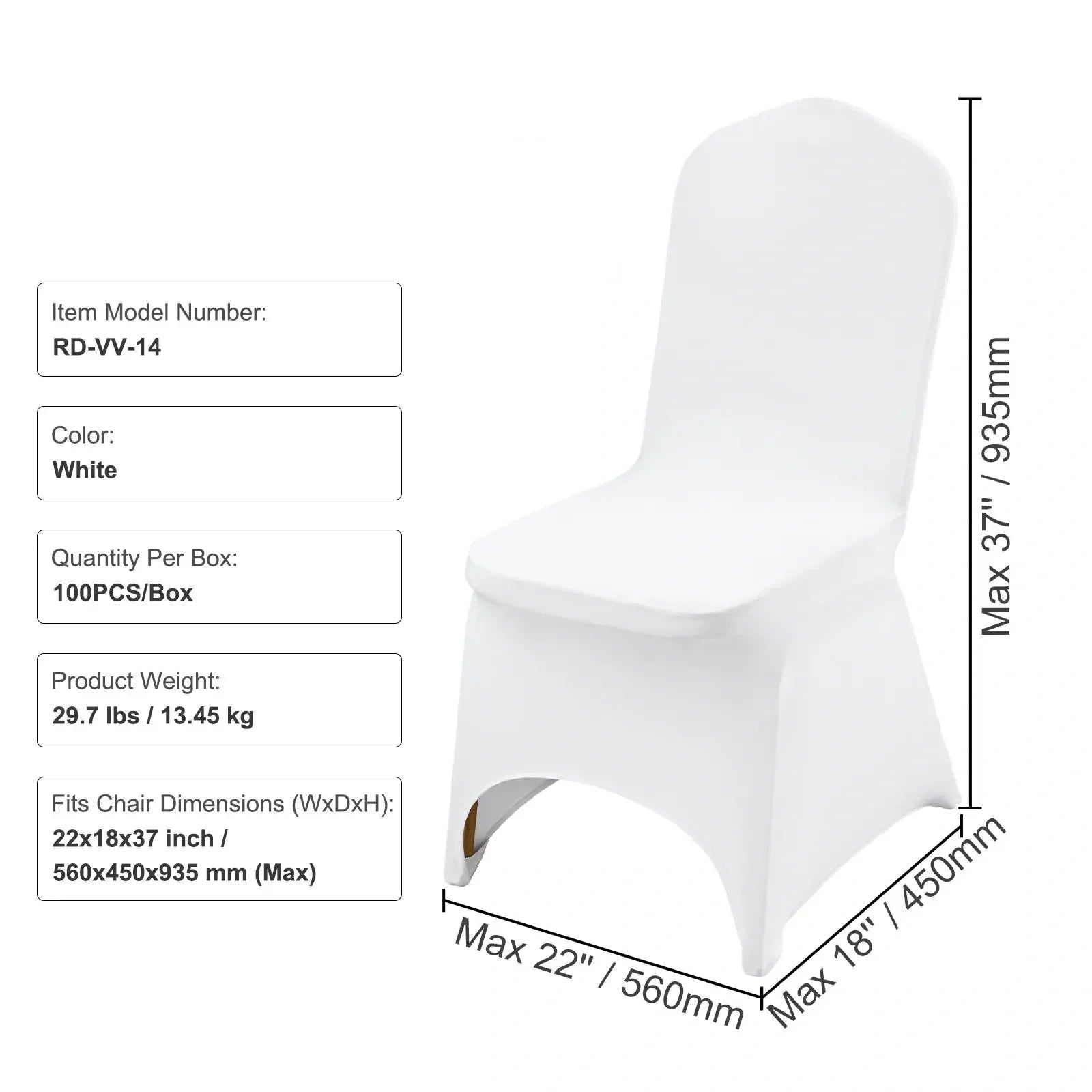 Universal Fitted Chair Cover, Removable Washable Protective Slipcovers, for Wedding, Holiday, Banquet, Party, Celebration, Dining